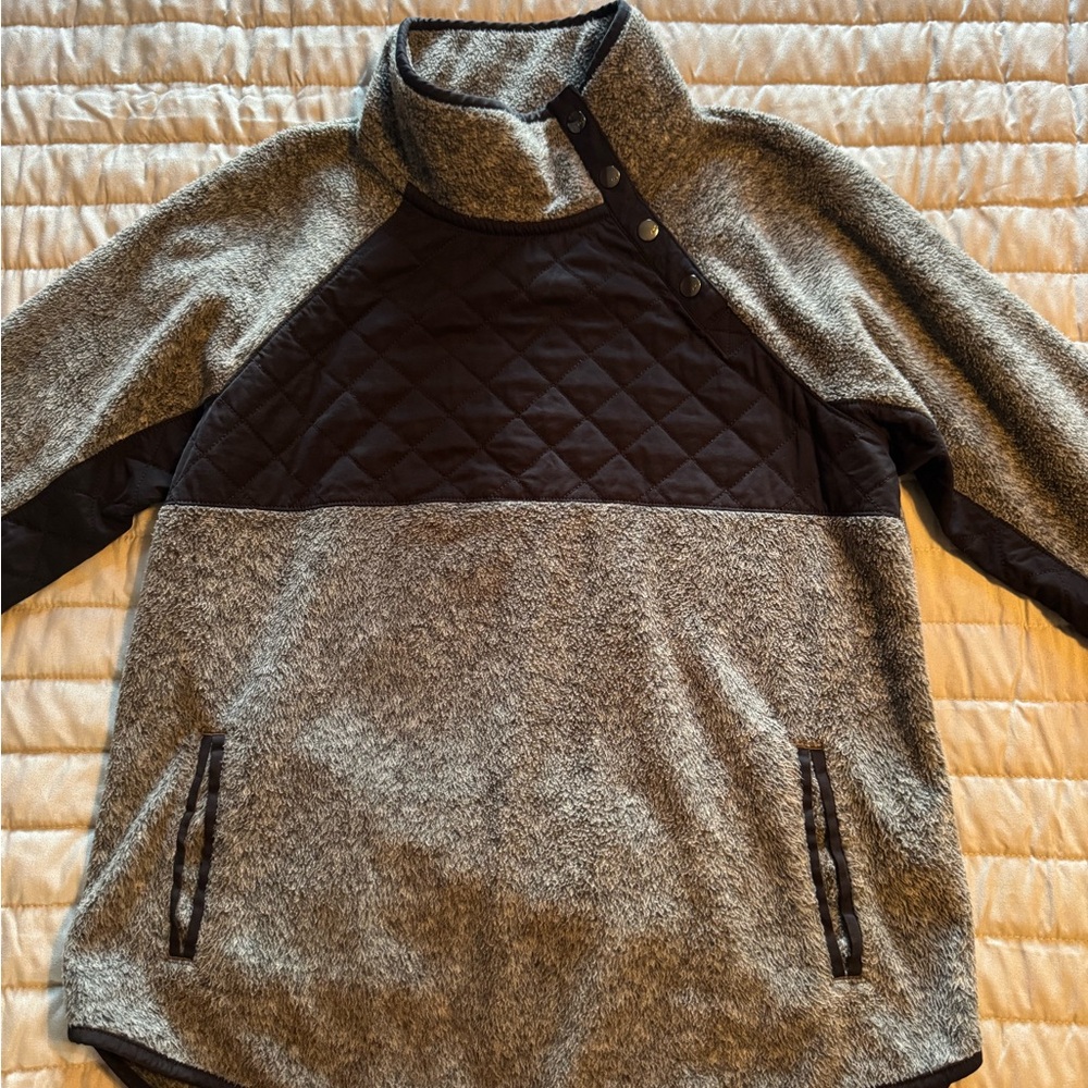 Abercrombie & Fitch Fleece Pullover  - Gray and Black